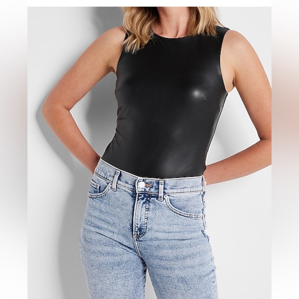 Black leather bodysuitt